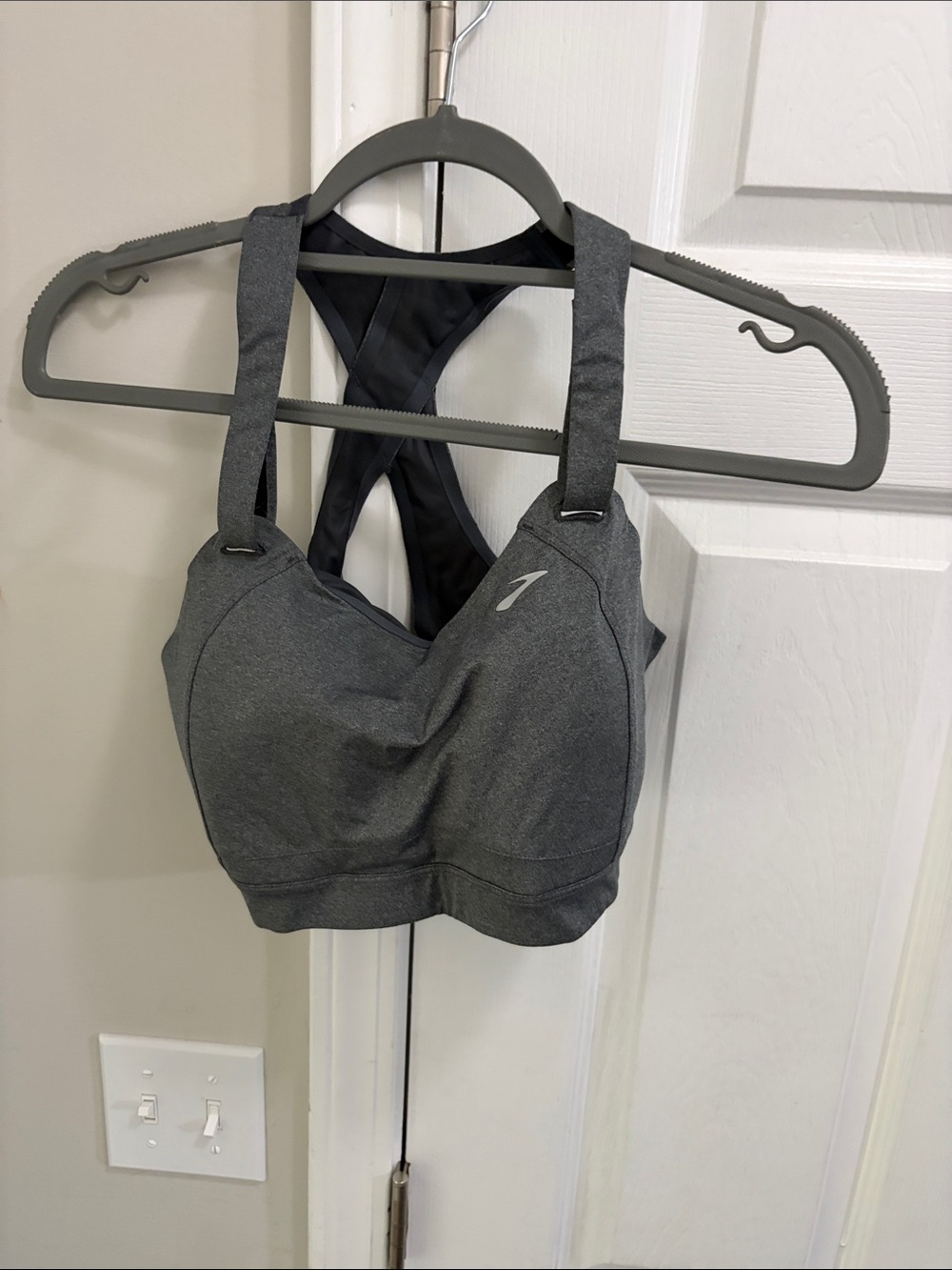 Brooks Charcoal Gray Racerback Sports Bra